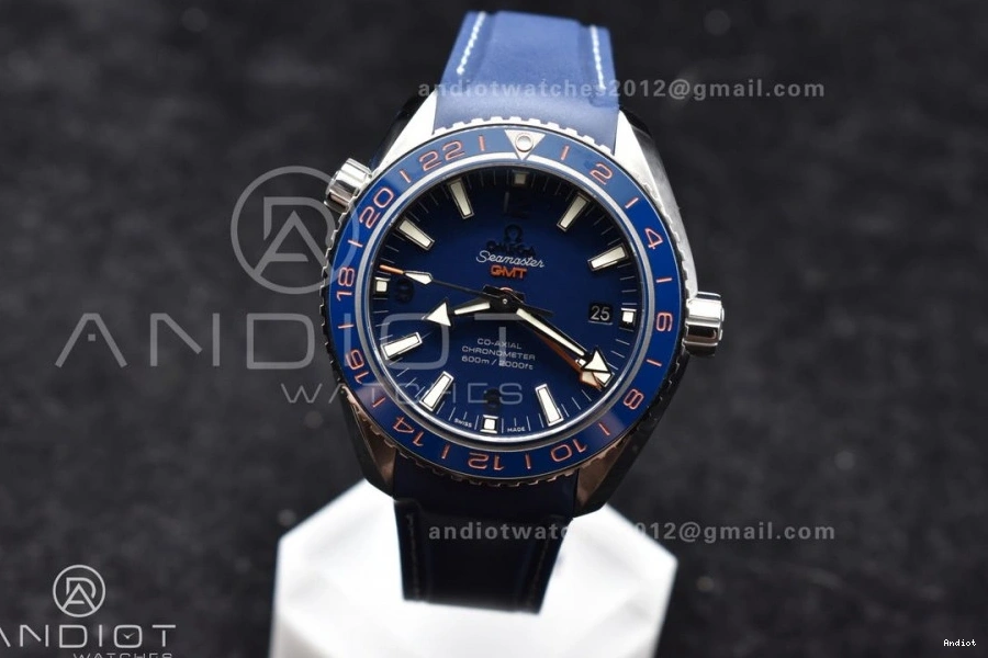 on Ceramic Co-Axial Edition Blue A8605 Planet VSF Best Dial Strap GMT Super Ocean 600M 43.5mm Bezel Blue Rubber Clone 1:1 1201